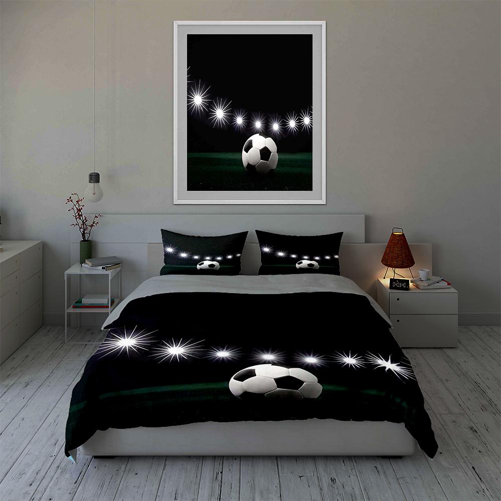 Soccer-themed spotlight. Bedding Duvet cover sets Duvet covers Pillowcases gifts (1 * Duvet Cover 2 * Pillowcases, without duvet insert)