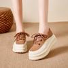 2024 Clunky Sneakers Women Soft Microfiber Leather Casual Shoes Fashion Thick Sole Platform Elevator Shoes Female Flatform Shoes