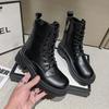 Модные женские ботинки из искусственной кожи на платформе, осенне-зимние, с мягкой подошвой, дизайнерские женские ботинки для мотоциклистов