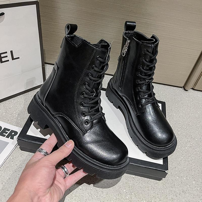 Модные женские ботинки из искусственной кожи на платформе, осенне-зимние, с мягкой подошвой, дизайнерские женские ботинки для мотоциклистов