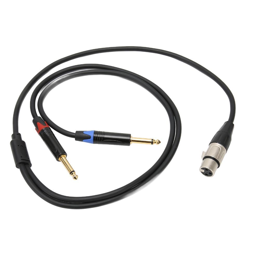 Y Splitter Dual 6.35mm Male to XLR Female Dual 1/4 Inch to XLR Cable Audio Recording