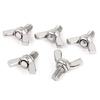 5 Pieces M6 X 10mm 1mm Pitch 304 Stainless Steel Thumb Screw Butterfly Bolts Silver