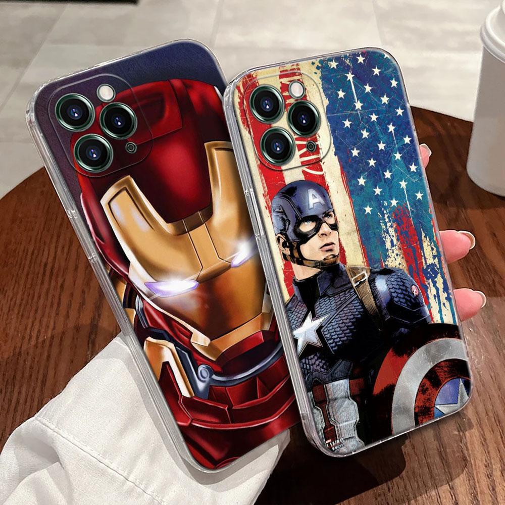 Чехол для телефона Мстители Marvel Человек-паук Железный человек Для iPhone 17 Pro Max 17E 11 12 13 14 15 16 Pro Max Plus 17 Air 16E 7 XS Мягкий чехол