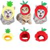3 предмета кошачьей шапки, кошачья одежда, фруктовая шапка с ушками, забавная кошачья шапка, подходящая для кошек и маленьких собак, котят, щенков, праздничных кошечек