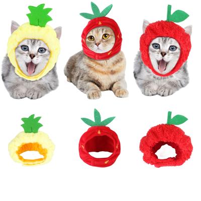 3 предмета кошачьей шапки, кошачья одежда, фруктовая шапка с ушками, забавная кошачья шапка, подходящая для кошек и маленьких собак, котят, щенков, праздничных кошечек
