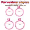 Male Chastity Lock  Anti-Cheating Cock Cage with 4 Rings for A Belt of Fidelity Feminization Negative Inverted Chastity Sex Toy