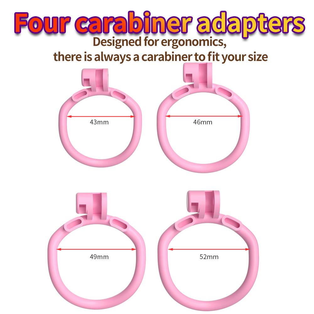 Male Chastity Lock  Anti-Cheating Cock Cage with 4 Rings for A Belt of Fidelity Feminization Negative Inverted Chastity Sex Toy