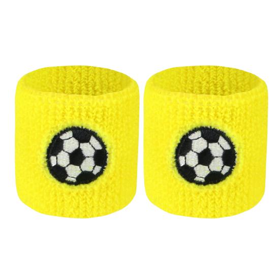 2 шт. детский спортивный браслет с мячом и вышивкой, эластичный, дышащий, впитывающий пот, для мальчиков и девочек, вязаный баскетбольный, волейбольный, защитный браслет для запястья