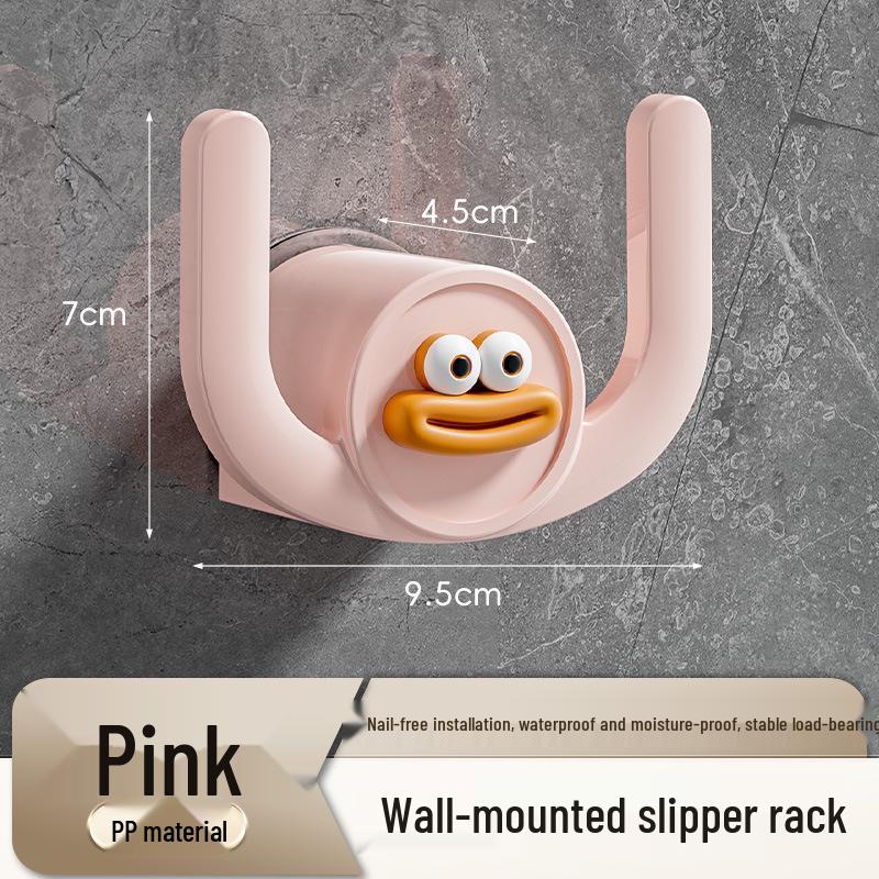Настенная полка для обуви без сверления: Милые подвесные тапочки и многофункциональное хранение для ванной