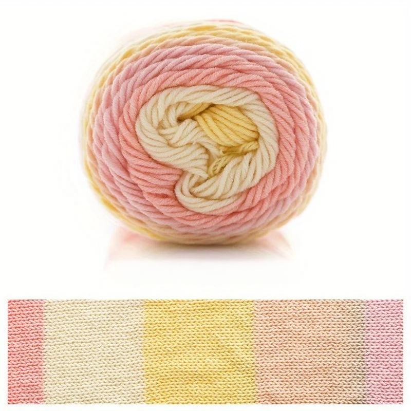 6pcs Gradient Chunky Yarn for Cushions Acrylic Yarn Bundle (600g) - Extra Thick Multicolor Ombre Crochet Yarn for Pillow Covers DIY Knitting Projects
