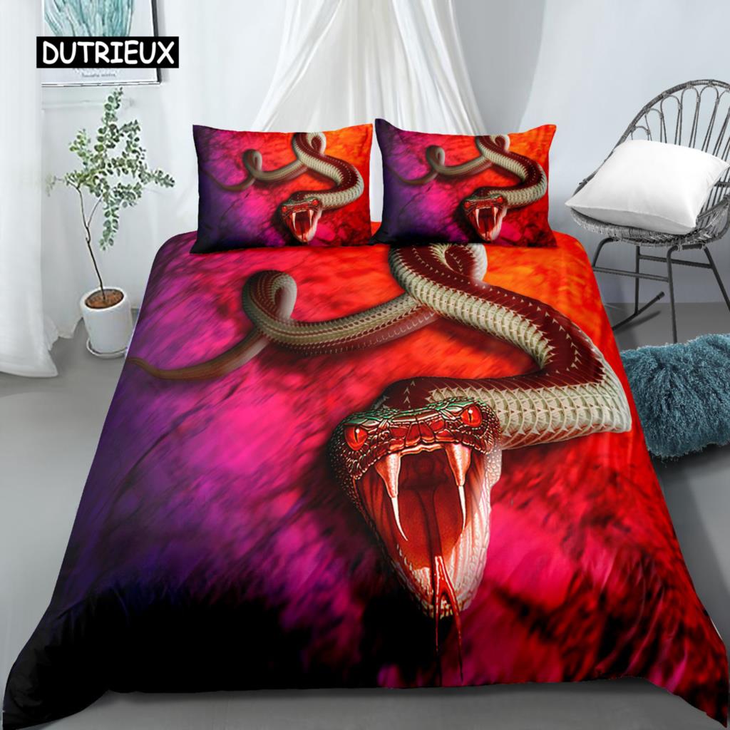 3D Snake Style Bedding Set For Bedroom Soft Duvet Cover Bedspreads For Bed Linen Comefortable Quilt And Pillowcase