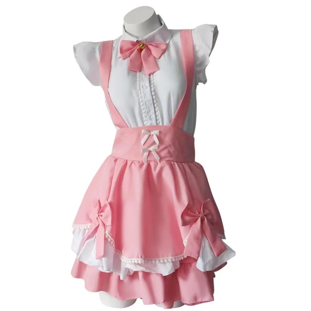 Классическая форма горничной розовая новогодняя милая лолита костюмы короткая юбка летнее платье Y2K принцесса фантастический сказочный наряд