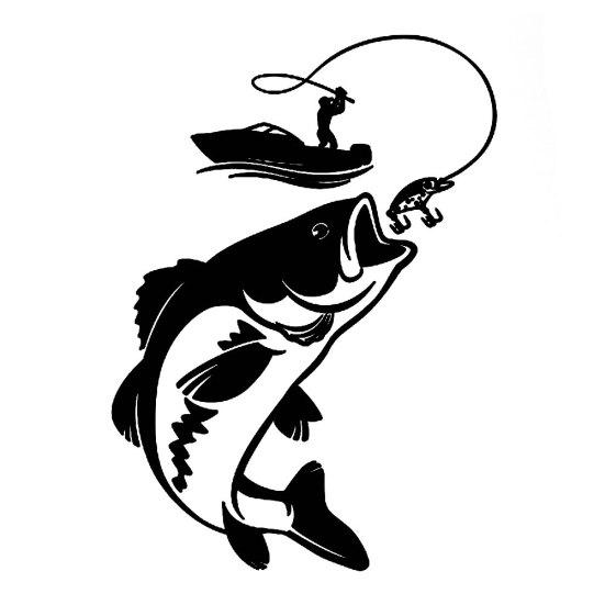 Забавная рыбалка Рыбак Рыба Лодка Автомобиль Светоотражающие наклейки Декор