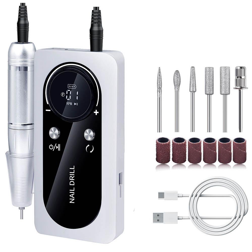 45000RPM Electric Nail File USB Rechargeable Nail Sander File Nail Drill Machine  Professional Use