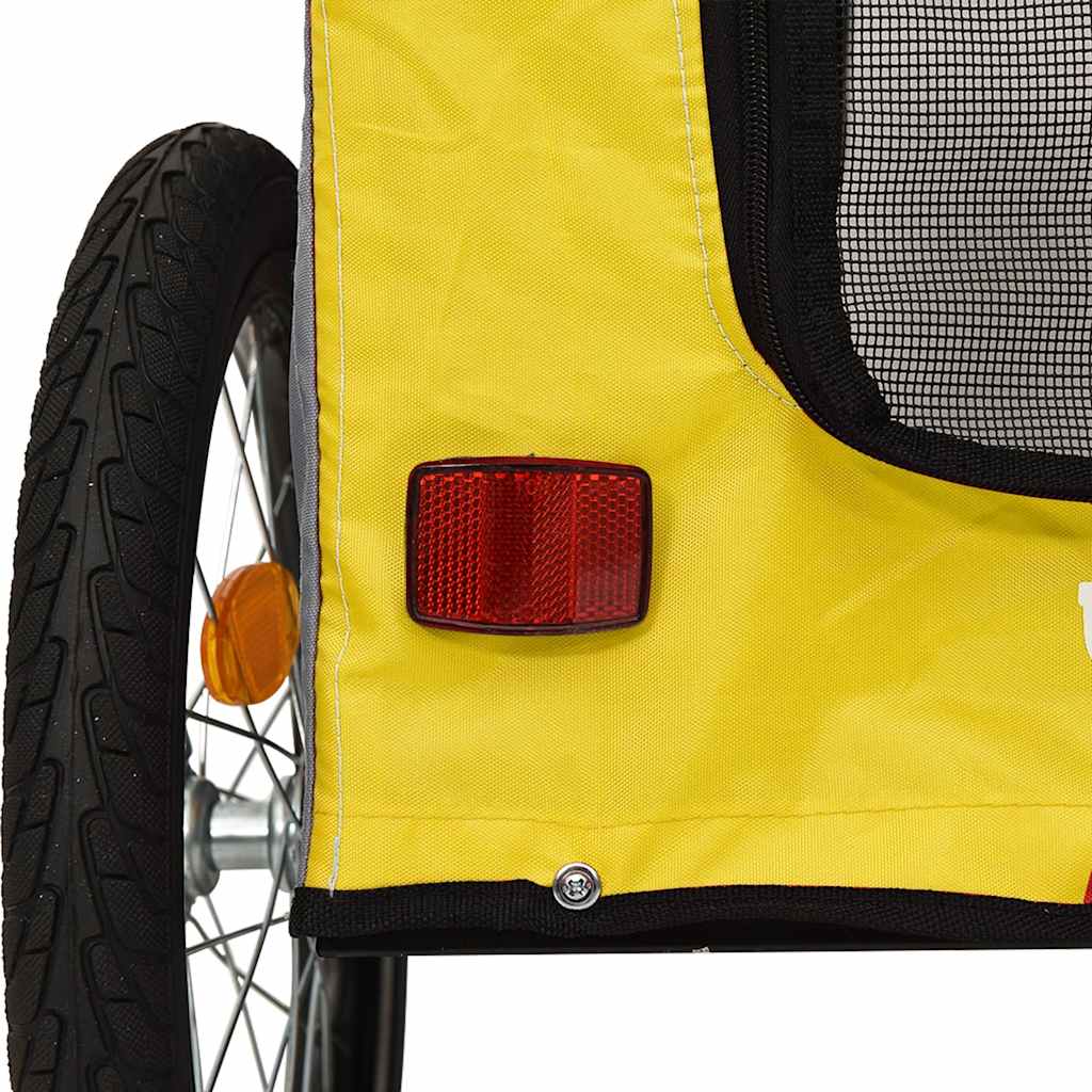 Bicycle Trailer for Dogs Yellow and Grey Oxford Fabric and Iron