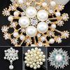 Breastpin Elegant Easy Matching Alloy Flower Faux Pearls Women Brooch Pin for Dating