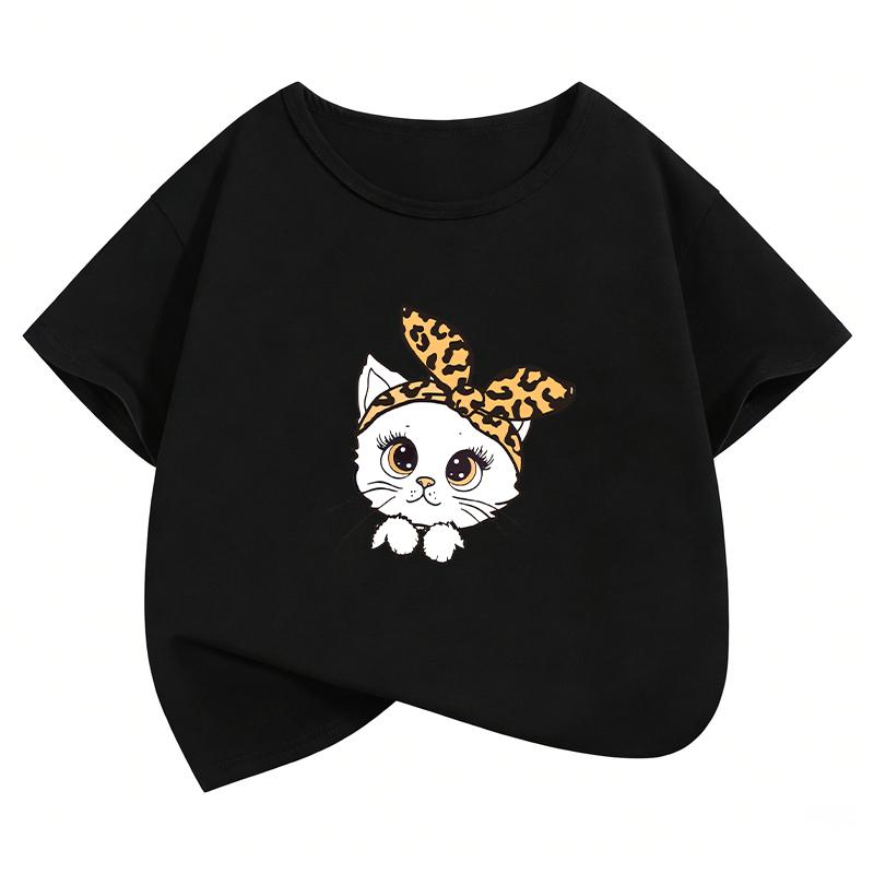 Casual Cat T Shirts Cat Meme Funny Harajuku Funny Cartoon Short Sleeve Kids Childrens Tshirt Boys Girls Casual Top Tee