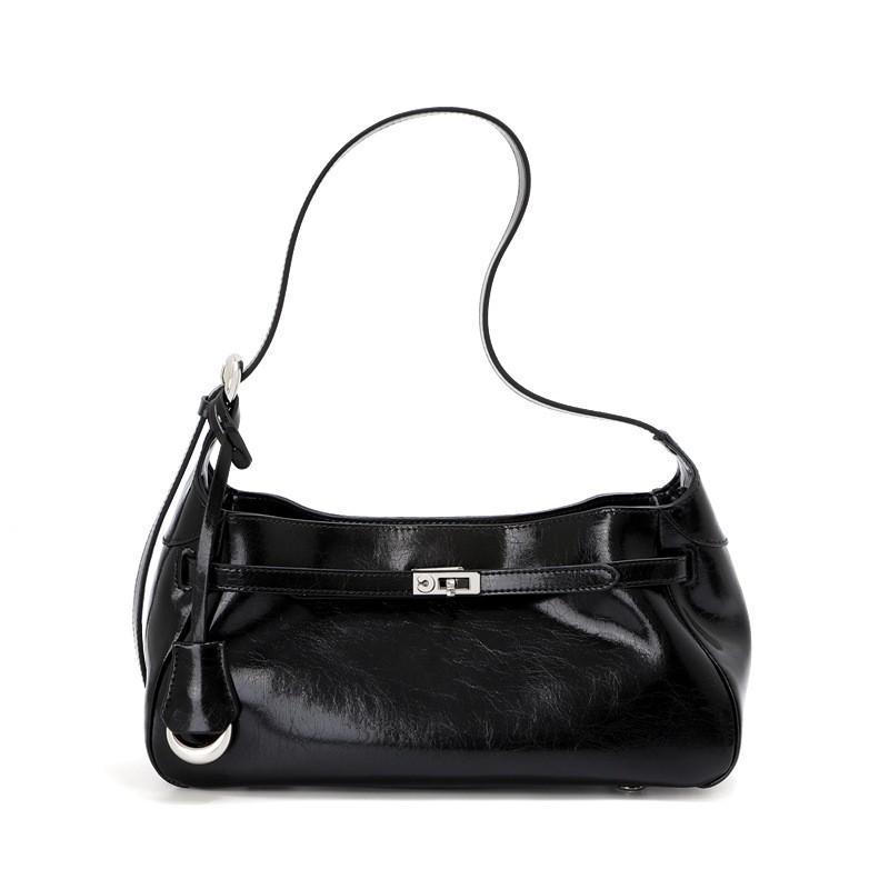 Женская сумка-тоут из натуральной кожи, большая вместимость, через плечо, на плечо, черная, белая, уличный стиль, для повседневного использования