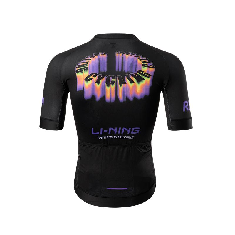 LiNing Серия Phantom Быстросохнущая Дышащая Удобная Велосипедная Футболка с Коротким Рукавом для Мужчин Черная LCUW243-1