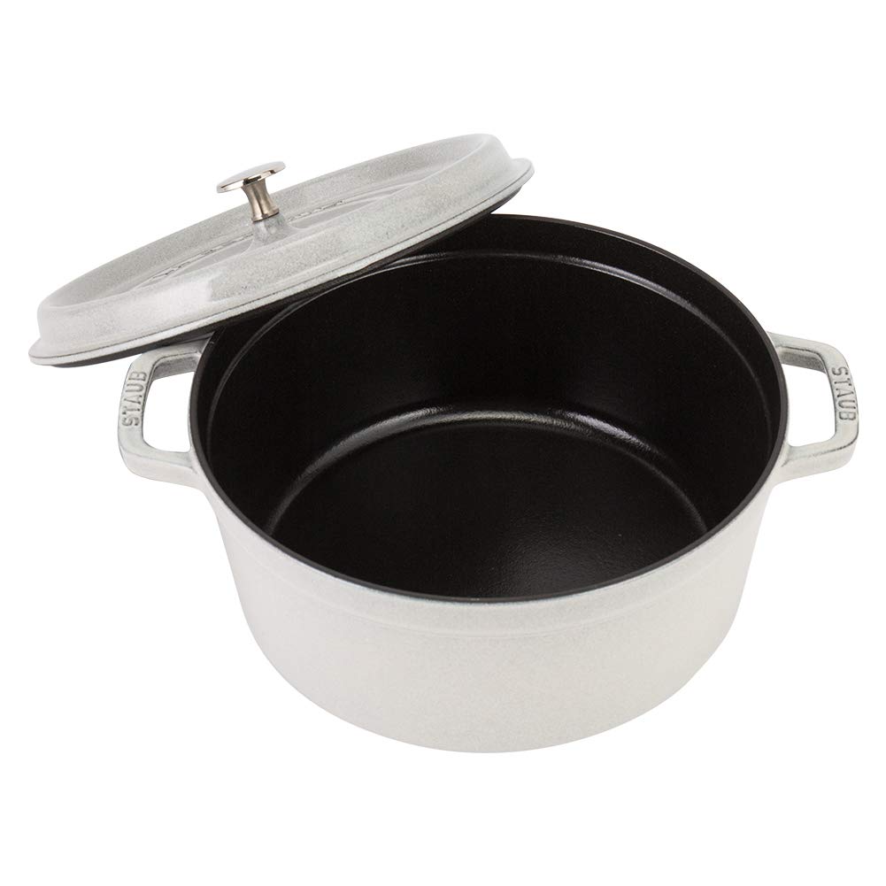 Staub Pot Staub Pico Cocotte Round 26cm Campagne Pot Enamel Pot Rund Brater Blanco Trufa Pico Cocotte Pot Stylish Cookware Kitchen Supplies (White