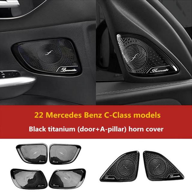Автомобильный дверной динамик, твитеры, сетчатая накладка, аксессуары для Mercedes Benz C Class W206 2022, нержавеющая сталь