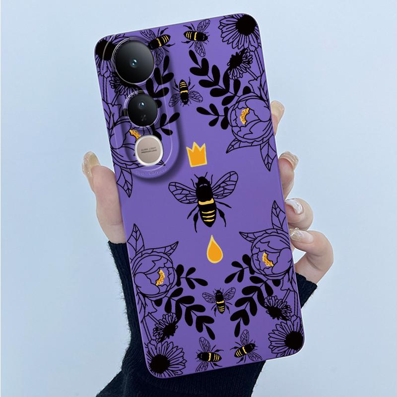 For Vivo V50 Lite Case Lovely Phone Shell Soft Liquid Silicone Back Cover For Vivo V 50 Lite Full Protection Shockproof Bumper