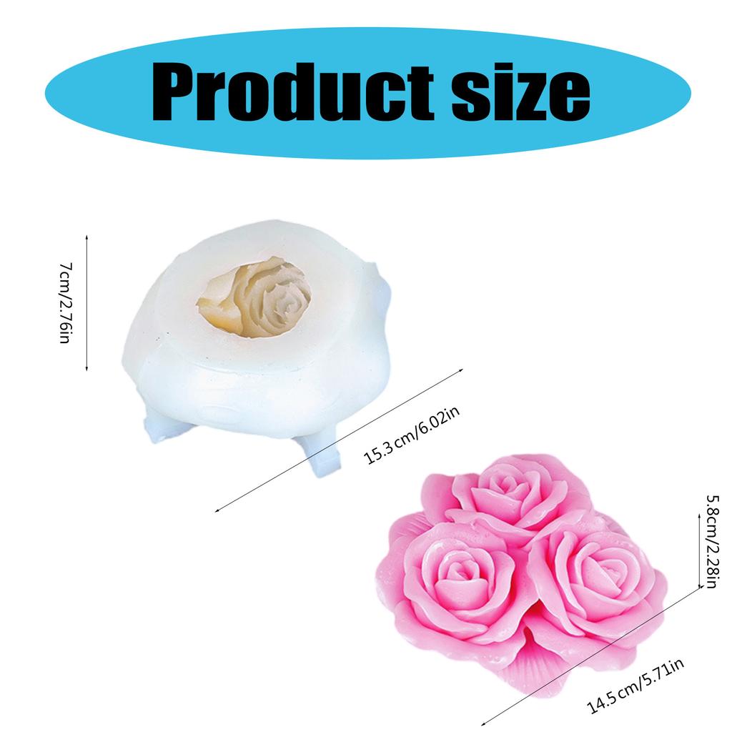 Элегантные силиконовые формы для мыла в виде роз, 3D формы для изготовления свечей в форме цветка, силиконовый текстурный инструмент для рукоделия, материалы для ручной работы
