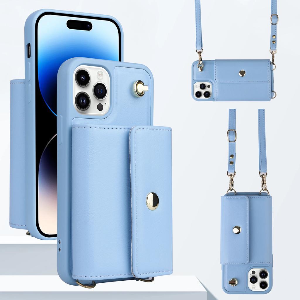Кошелек-сумка через плечо с отделениями для карт Кожаный чехол для IPhone 14 15 Pro Max 13 12 11 XR XS 7 8 SE 2025 Сумка-чехол с держателем на длинном ремешке