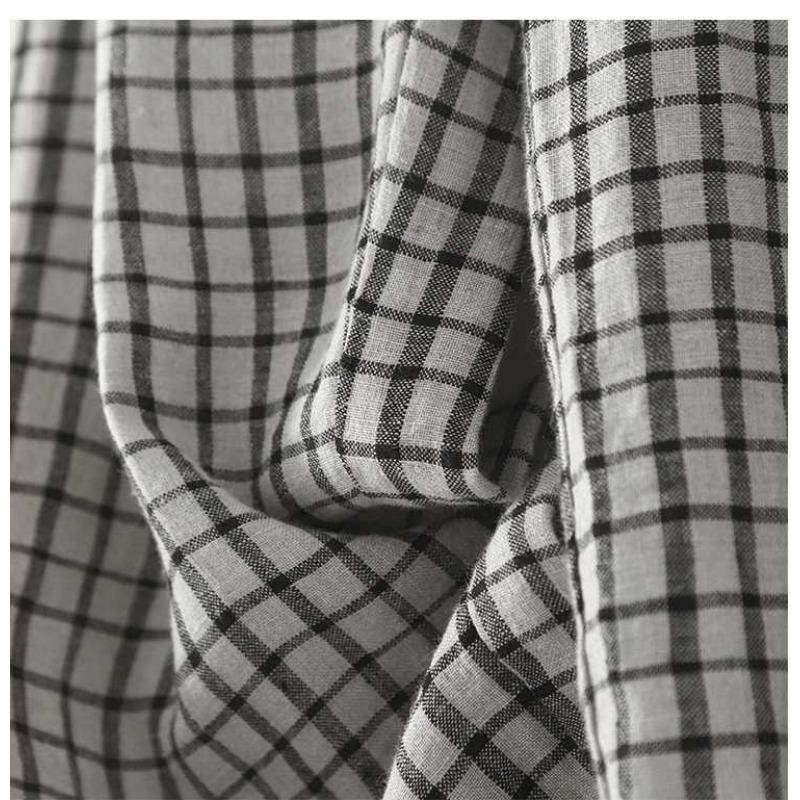 Льняные клетчатые брюки женские свободные повседневные брюки