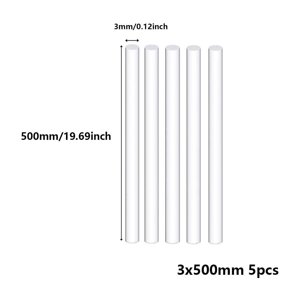 1-5pcs Clear Acrylic Round Rods, Transparents Acrylic Bars for DIY Building Models, Crafting & Material Projects