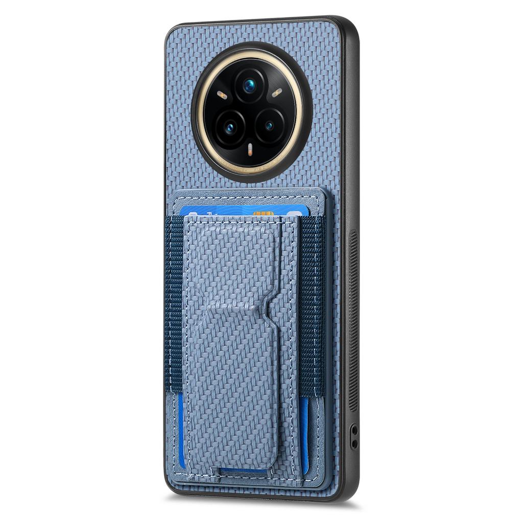 For Realme 14 Pro 5G Case with Card Holder Kickstand Fiber Pattern Leather Back Cover