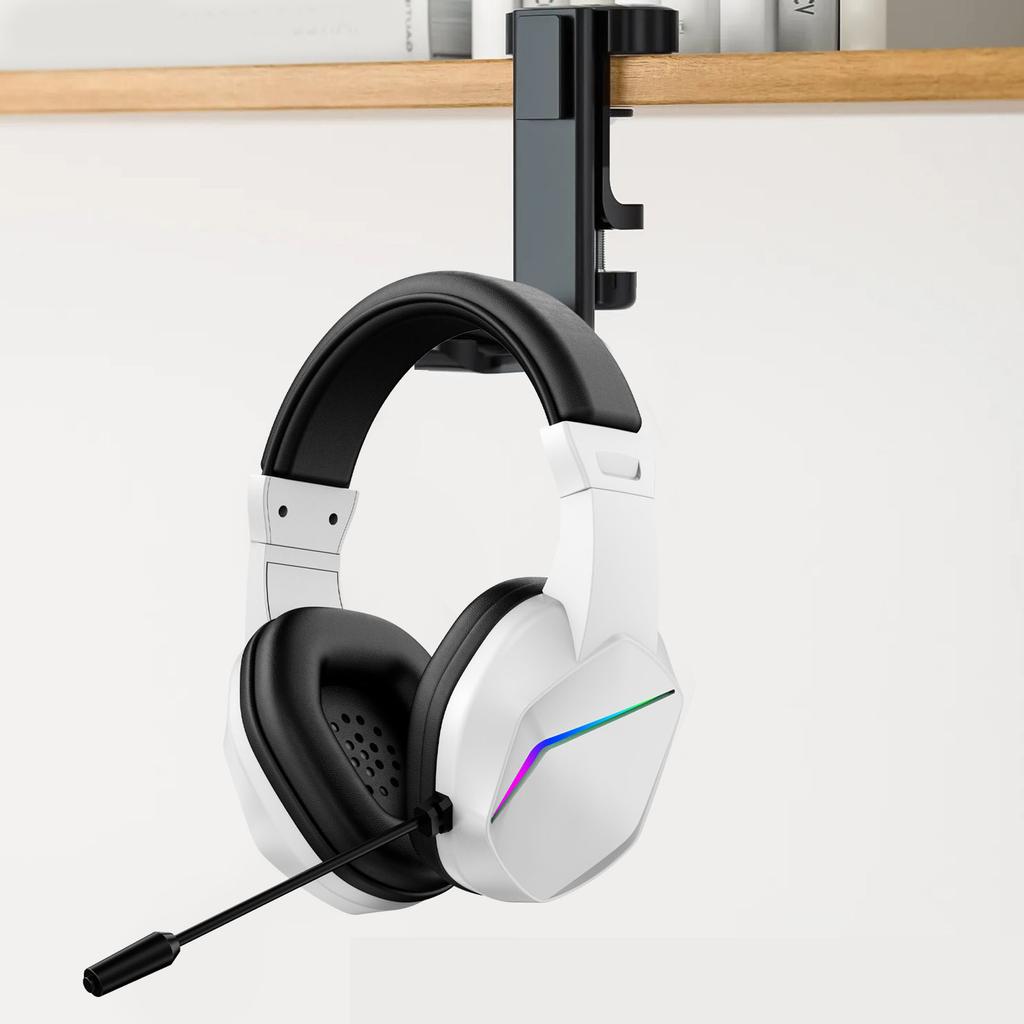 Проводная USB-A гарнитура для ПК с RGB-подсветкой, наушники с 7.1 объемным стереозвуком, микрофон с шумоподавлением, 40-мм динамик, амбушюры