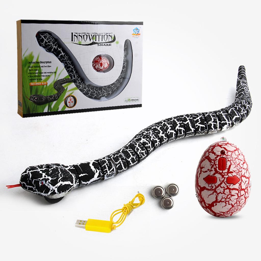 RC Snake Toy Retractable Tongue Swinging Tail Sliding Motion USB Rechargeable Snake Scary Toy