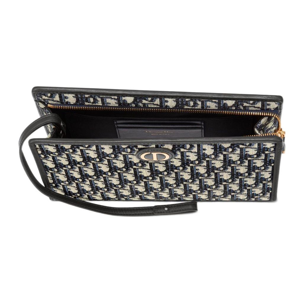 Dior Montaigne Series 30 Classic Monogram Embroidered Canvas Toiletry Bag Clutch Women bags Denim-Blue S2107UTZQ_M928