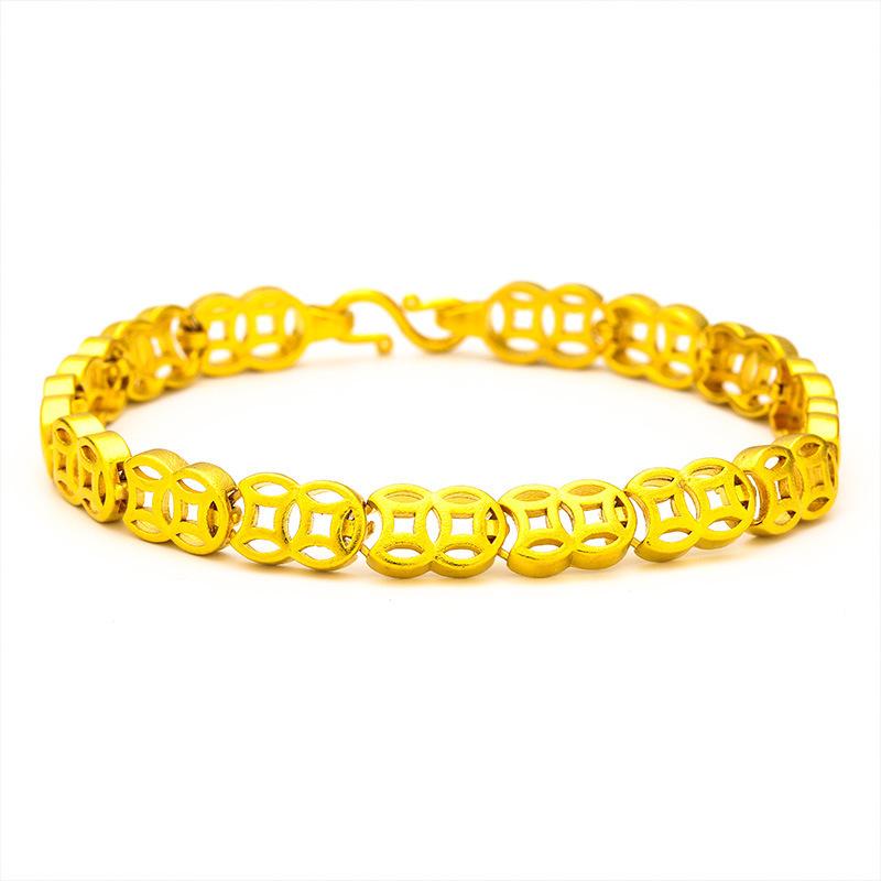 Sand Gold Women's Bracelet Sandblasting Sand Gold Bracelet Hand String Coin Bracelet