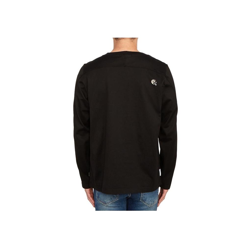 STONE ISLAND Однотонный свитер с длинным рукавом и круглым вырезом Мужской свитер Черный 78192021A-V0029