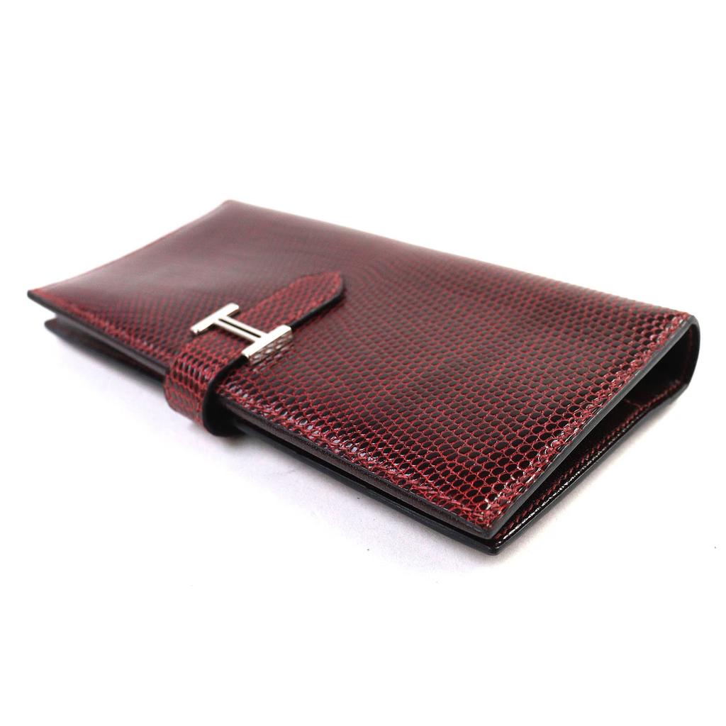 Hermes Кошелек Baan classic H logo кошелек Ящерица Женский Б/у