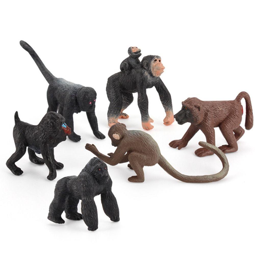 Education Monkey Action Figures PVC Material Orangutan Gorilla Model  Christmas Gift