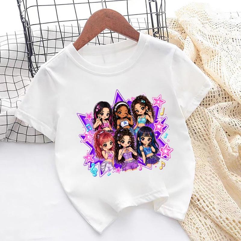 Katseye Print Fashion Kids T shirt Girls New Summer Streetwear Tops Casual Baby Boys Clothes Children Short Sleeve T-shirts