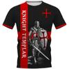 Fashion Retro Knights Templar 3D Print Men's T-shirts Summer Casual Streetwear Couple Tees Short Sleeve Tops Drop Shipping 6XL