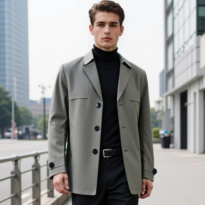Мужская ветрозащитная куртка в стиле business casual
