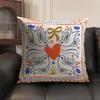 Cute Cartoon Flowers Fashion Art Cushion Cover Natural Linen Organic Fabric DoubleSided Printing Sofa Home Decor Pillow Case