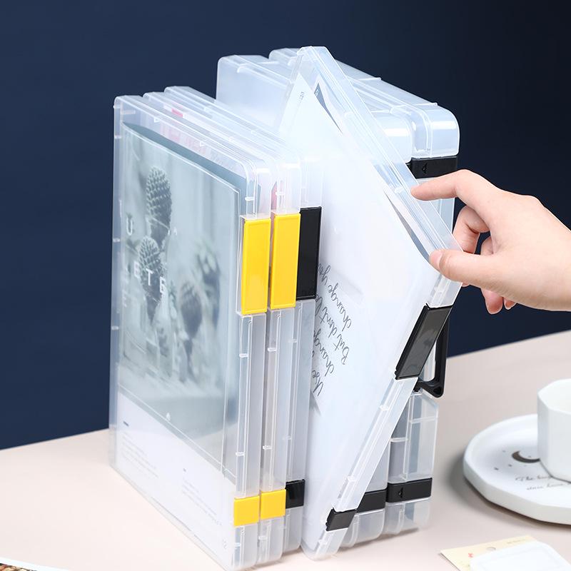 A4 Transparent Plastic Document Storage Box - Dustproof File Organizer