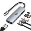 ICZI USB C 100 Вт PD 5 Гбит/с Micro SD SD-карта 5 Гбит/с USB x HDMI Совместим с MacBook MacBook iPad Surface и другими концентраторами, 4K@60 Гц, 6-в-1 Type-C адаптер,