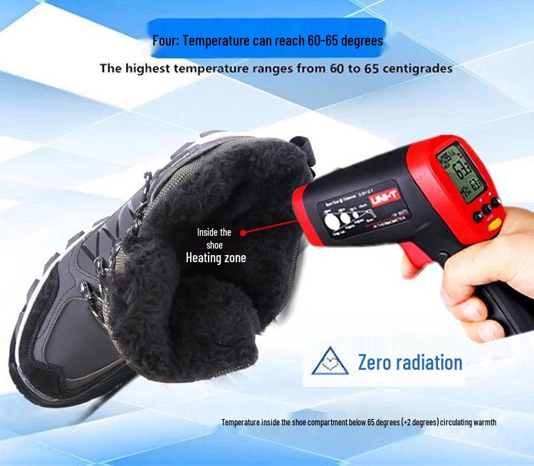 Умная электрическая обувь с подогревом - Перезаряжаемая, теплая, утепленная флисовой подкладкой обувь для мужчин и женщин, идеально подходящая для использования на открытом воздухе