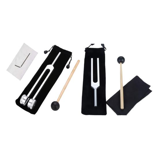 Tuning Fork Set 128hz/528hz Aluminum Alloy Sensory Tuning Fork with Hammer Yoga