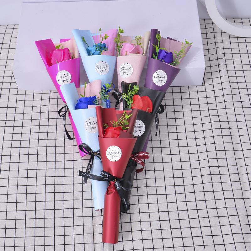 1pc Simulated Carnations and Roses, Soap Flower Bouquet, Valentine's Day, Mother's Day, Teacher's Day Simulated Bouquet Gifts