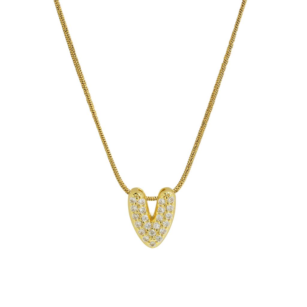 Изящное крошечное колье-чокер с буквой из циркона для женщин, позолоченная нержавеющая сталь, змеиная цепочка, алфавитные подвески