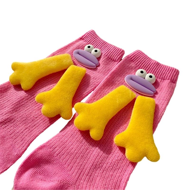 1 Pair Cotton Crew Dress Socks Simple Ankle Socks Trendy Bootie Socks Cartoon Doll Calf Socks for Womens Streetwear