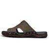 Cool Leather Men Slippers Genuine Leather Slides Man Summer Shoes For Men Leisure Outdoor Sandals Plus Size 38-48